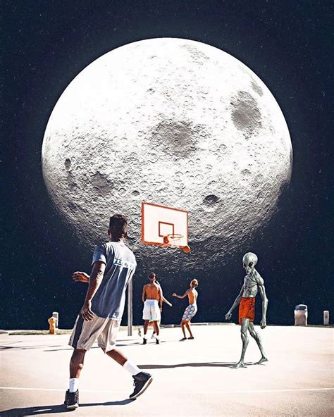 playing basketball on the moon